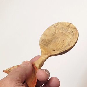 Hand carved box elder fishtail scoop